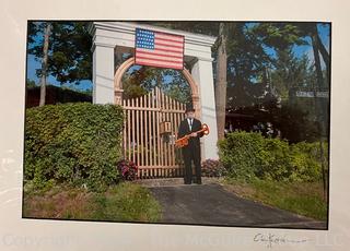 Five (5) Unframed Matted Photos, Advertising, Lithographes and A Town Dog in The Country by G Vernon Stokes Book Page