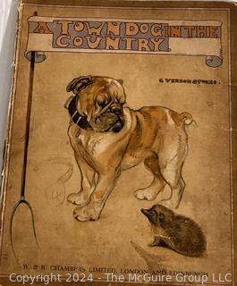 Five (5) Unframed Matted Photos, Advertising, Lithographes and A Town Dog in The Country by G Vernon Stokes Book Page