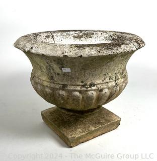 Heavy Urn Shaped Cement Planter.  First of two offered in this auction