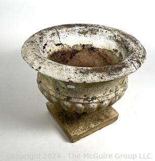 Heavy Urn Shaped Cement Planter.  First of two offered in this auction