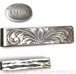 Three (3) Sterling Silver Money Clips. 19.7 grams
