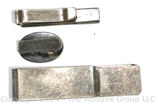 Three (3) Sterling Silver Money Clips. 19.7 grams
