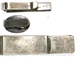 Three (3) Sterling Silver Money Clips. 19.7 grams
