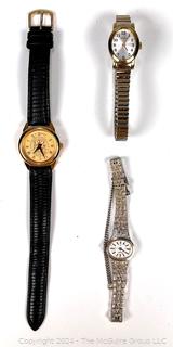 Three (3) Ladies Wrist Watches Including Timex, Seiko and Univ. of Maryland Commemorative 