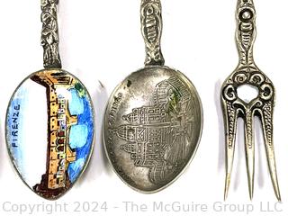 Nine (9) Souvenir Travel Spoons