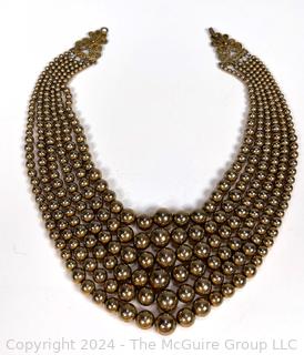 Six (6) Strand Metal Bead Necklace