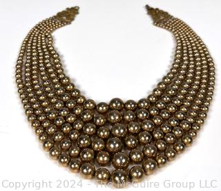 Six (6) Strand Metal Bead Necklace