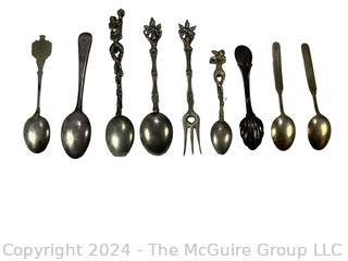 Nine (9) Souvenir Travel Spoons