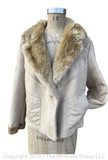 Beige Chicos New with Tag Faux Shearling Jacket Coat, Medium