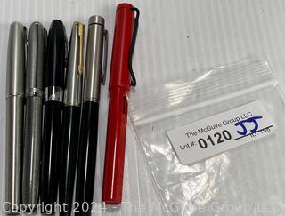 Six (6) Fountain Pens Including Esterbrook, Sheaffer, Parker & Lamy 