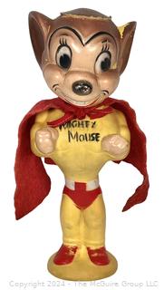 1950's Mighty Mouse Terry Toon Character Toy with Cape.  10"