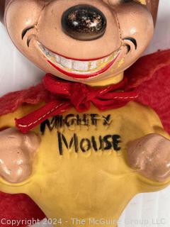 1950's Mighty Mouse Terry Toon Character Toy with Cape.  10"