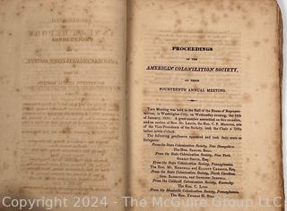 1831 Annual Report of the American Society: Colonizing the Free People of Colour 