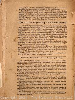 1831 Annual Report of the American Society: Colonizing the Free People of Colour 