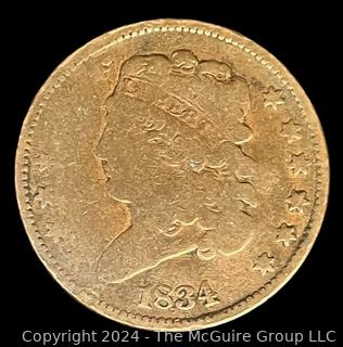 1834 US Classic Head Half-Cent Coin 