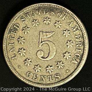 1872 Shield Nickel 5 Cent Coin