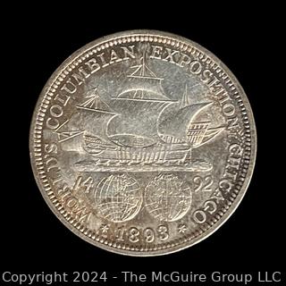 1893 US Columbian Half Dollar Silver Coin