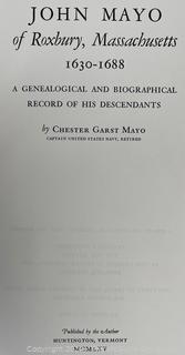 Two (2) Genealogy Books Including Chester Garst Mayo / John Mayo of Roxbury Massachusetts 1630-1688