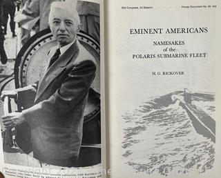 Three (3) Books Including Eminent Americans Namesakes of The Polaris,  Society of Colonial War No 9 & White Servitude In The Colony Of Virginia