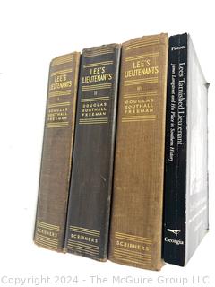 Three (3)  Volume Set of Lee's Lieutenants by Douglas Southall Freeman and Lee's Tarnished Lieutenant By William Garrett Piston 1987 