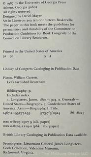 Three (3)  Volume Set of Lee's Lieutenants by Douglas Southall Freeman and Lee's Tarnished Lieutenant By William Garrett Piston 1987 