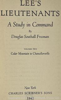 Three (3)  Volume Set of Lee's Lieutenants by Douglas Southall Freeman and Lee's Tarnished Lieutenant By William Garrett Piston 1987 