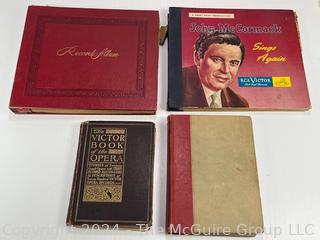 Two (2) RCA Victor Opera Records Catalogue Books 1912 & 1936 with Two (2) 78 Record Albums. John McCormack and Beniamino Gigli