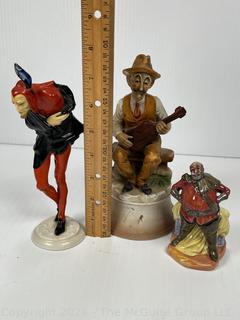 Three (3) Porcelain Figurines Including Royal Doulton Falstaff 