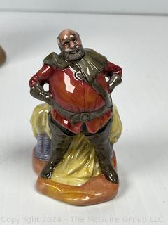 Three (3) Porcelain Figurines Including Royal Doulton Falstaff 