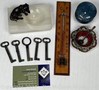 Desk Items Including Skeleton Keys