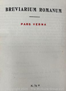 Complete Leather Bound Four (4) Volume Set Breviarium Romanum in Latin. circa 1930, Benziger Brothers