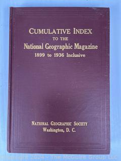 Four (4) Volume Set of Veterans of Foreign Wars and (1) National Geographic Index 1899-1936 Book.