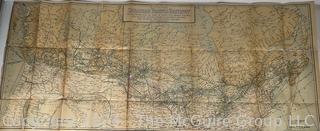 Updated (1923) Canadian Pacific Railway Map - Original 1911 Route Map and Steamship Lines. 22 x 44"