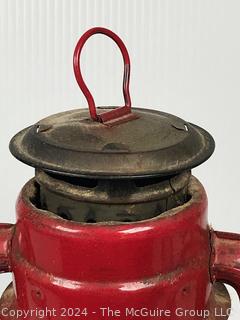 Two (2) Red Kerosene Lamps Including Globe No. 505 and World Light Lamp 