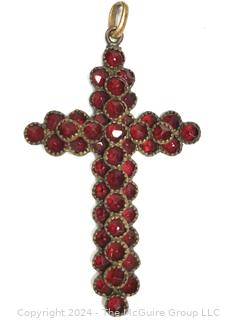 Victorian Bohemian Garnet Cross Pendant