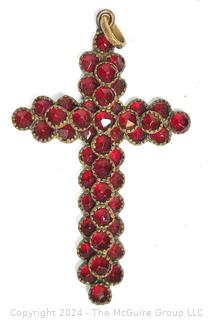 Victorian Bohemian Garnet Cross Pendant