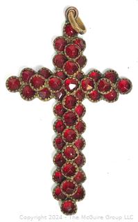 Victorian Bohemian Garnet Cross Pendant