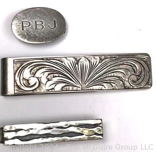 Three (3) Sterling Silver Money Clips. 19.7 grams
