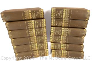 Set of Twelve (12) Books "Works of Charles Dickens" University Society (1908). 