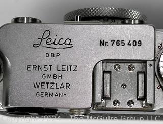 Leica DRP GMBH Ernst Leitz Wetzlar 35mm Film Camera Elmar F=5 cm 1:3,5 Lens Leather Case #765409 (was 0015JJ)