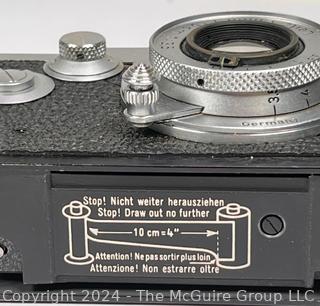 Leica DRP GMBH Ernst Leitz Wetzlar 35mm Film Camera Elmar F=5 cm 1:3,5 Lens Leather Case #765409 (was 0015JJ)