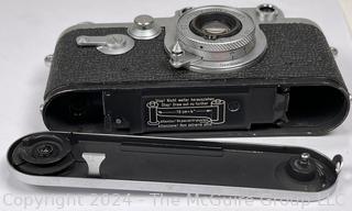 Leica DRP GMBH Ernst Leitz Wetzlar 35mm Film Camera Elmar F=5 cm 1:3,5 Lens Leather Case #765409 (was 0015JJ)