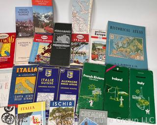 Selection of European Travel Maps and Books