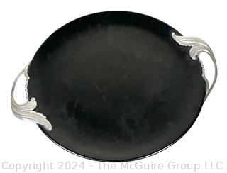 Black with Leaf Handles Serving Tray 16" 