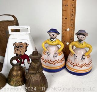 Collection of Brass and Ceramic Hand Bells