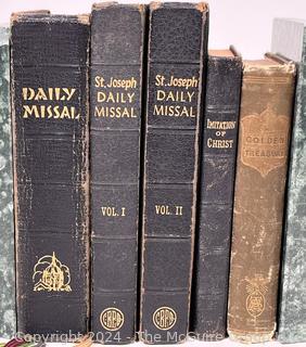 Five (5) Religious Daily Missals and Bogatazky Golden Treasury Books