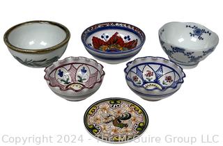 Six (6) Porcelain Painted Bowls