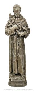 St. Francis Cement Garden Statue.  17" tall. 