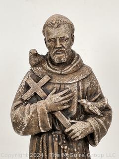 St. Francis Cement Garden Statue.  17" tall. 