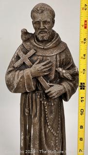 St. Francis Cement Garden Statue.  17" tall. 